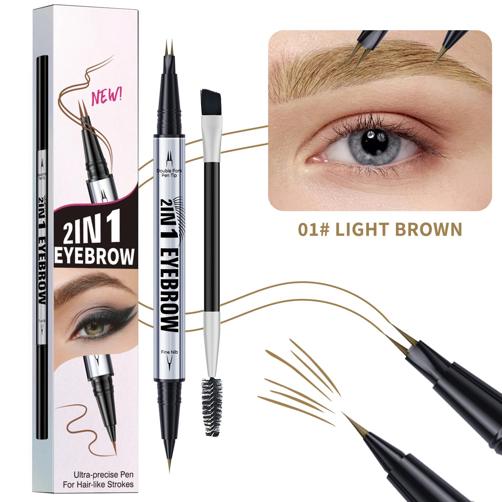 Microblading Eyebrow Pen 1 Waterproof Pencil Brush Professional Qme 01 China Mainland