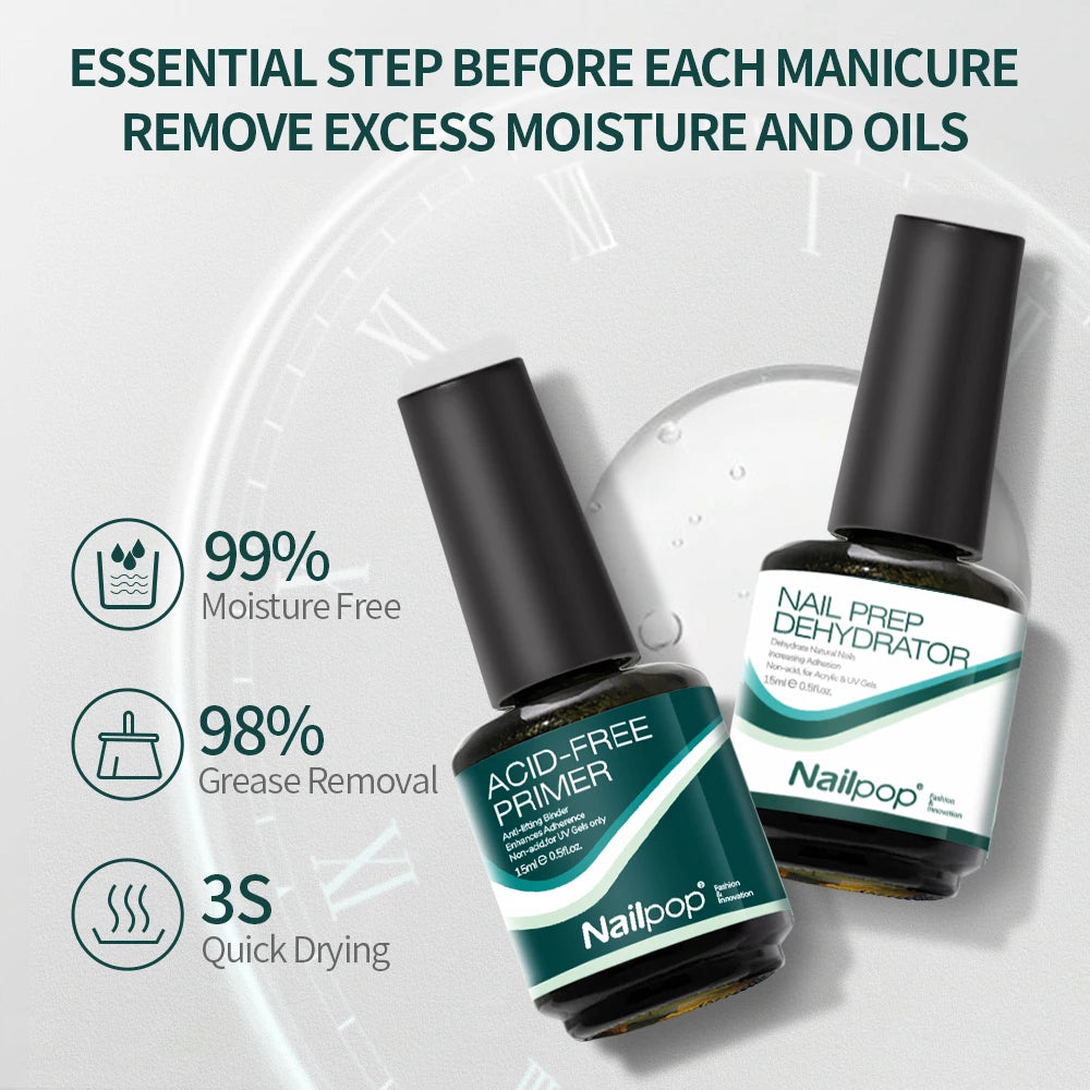 Nailpop Nail Dehydrator Primer Gel Polish Transparent Fast Dry Qme