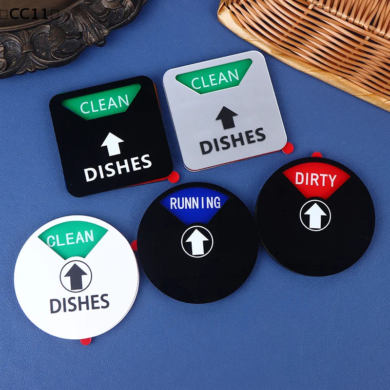 Sign Dishwasher Clean Magnet Dirty Indicator Washer Dish Kitchen Qme