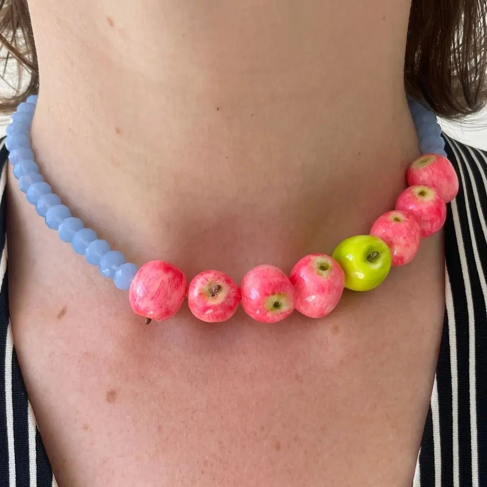 Simple Layered Beads Fruit Necklace Stackable Blueberries Multi Layer Qme