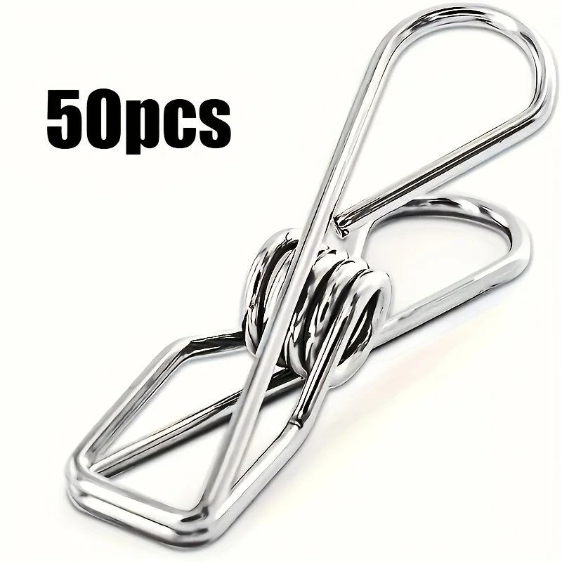 Stainless Steel Small Clothes Clip, Durable Clothes Nail, Multifunctional Metal Wire, Practical Clip Suitable for Kitch Qme