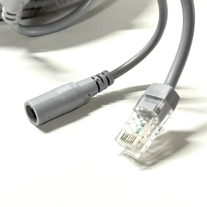 RJ45 + DC 12V Power Lan Cable 5M 2 in 1 Network Extension Cable for IP Security Camera System Qme