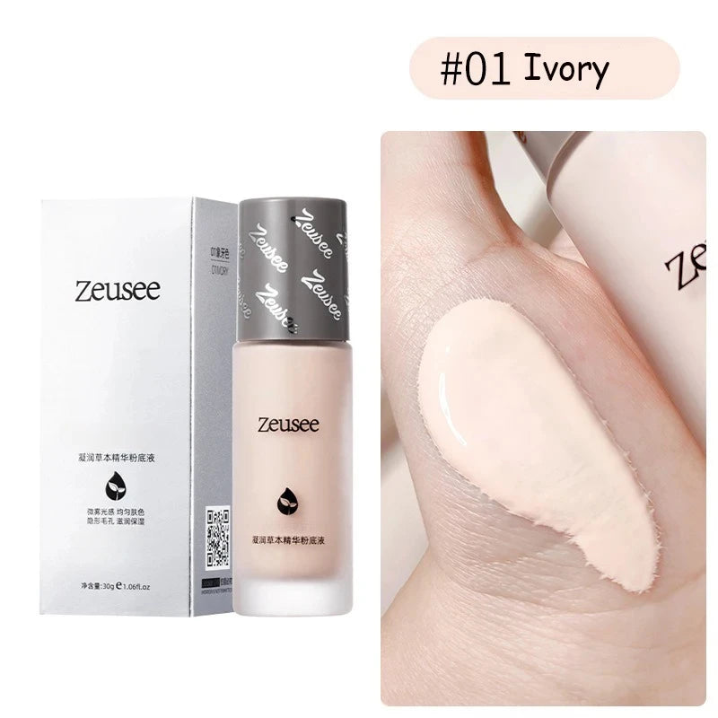 Face Base Liquid Foundation Makeup Concealer Waterproof Brighten Whitening Long Lasting Coverage Oil-control BB Cream Cosmetics Qme 01 ivory white
