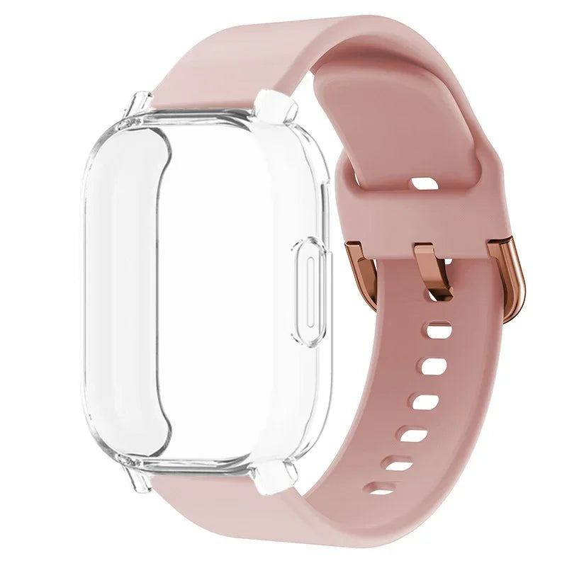 Protector Case+Silicone Strap For Xiaomi Redmi Watch 5 active/5 Lite Full Cover Screen TPU Soft Shell and Breathable Sport Band Qme PTr For Redmi 5 Lite
