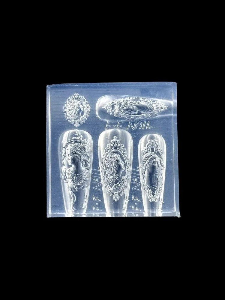 Nail Art Decoration Tool European Avatar Photo Frame 3D Silicone Mold Qme