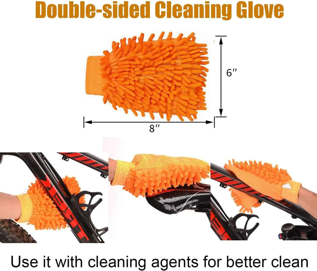 8PCS Bike Cleaning Tool Set Bicycle Clean Brush Kit for Bike Chain/Tire/Sprocket Cycling Corner Stain Dirt Clean Fit Qme