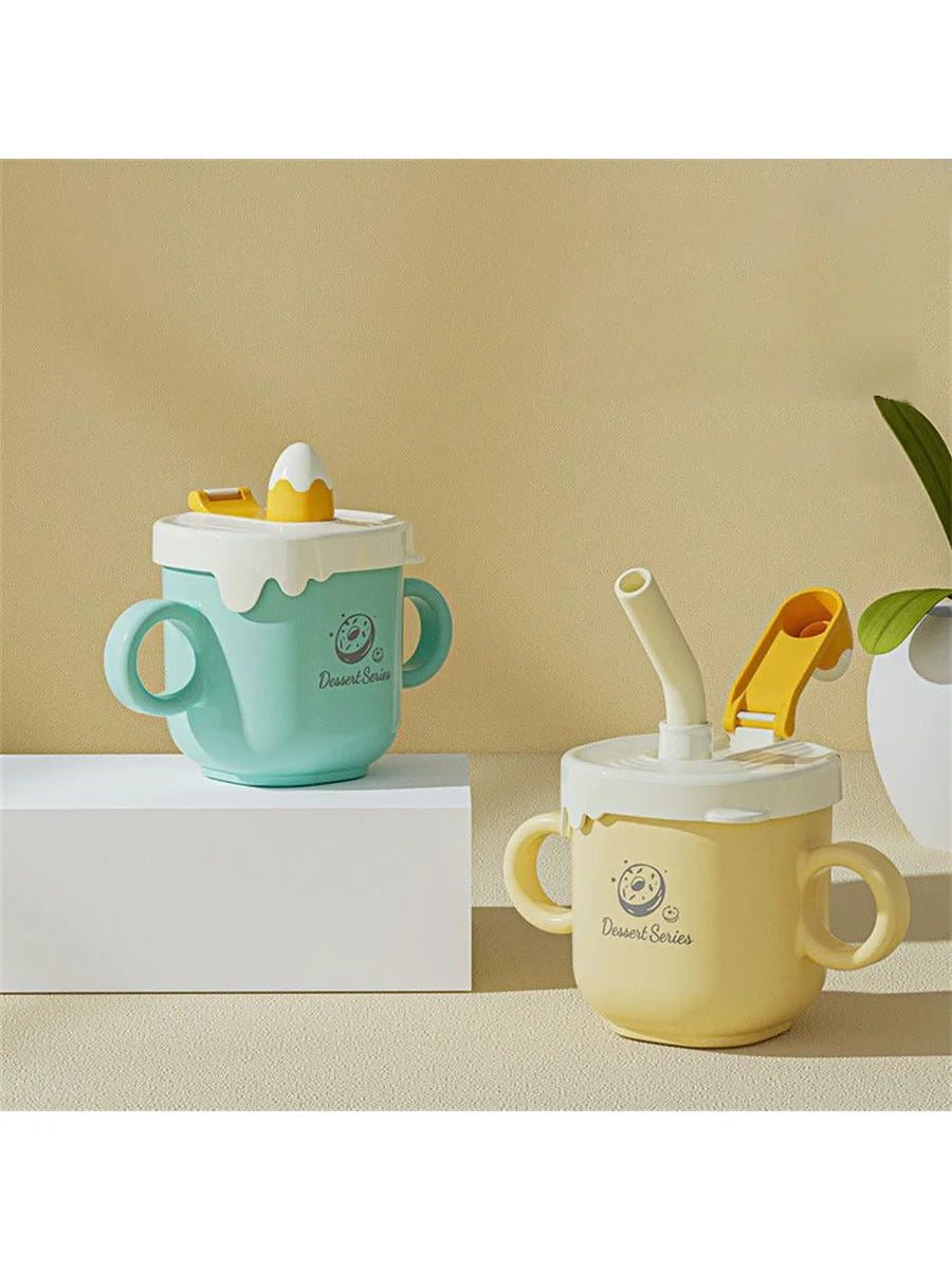 Milk Cup Handle Scale Double-layer Insulated Heat-resistant Straw Qme