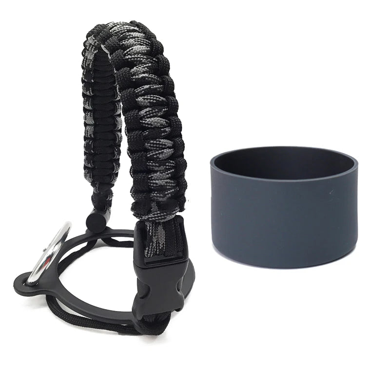Silicone Non-slip Base Cover Paracord Hand-woven Water Cup Carrying