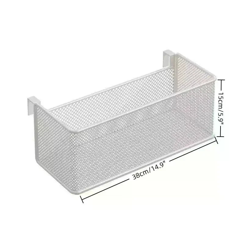 Bedside Hanging Storage Basket Space Saving Multifunctional Metal Bedside Shelf For Hotel Office Dorm Bed & Bunk Bed Bedroom Qme
