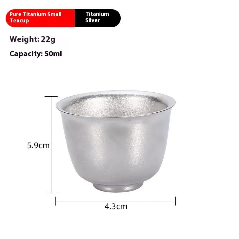 Pure Titanium Small Tea Cup Coffee Outdoor Portable Camping Tableware Qme 1 Silver