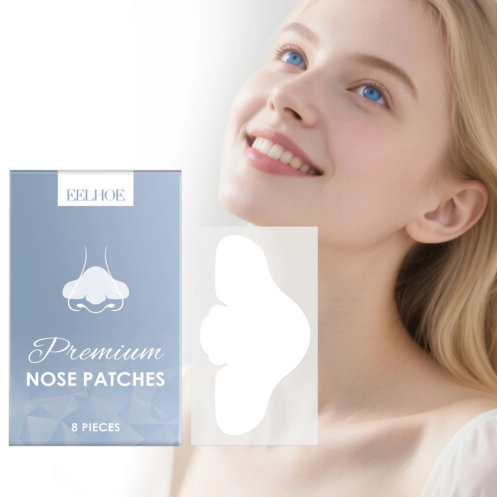 Pore-Cleaning Nose Strips Pore Cleaning Blackhead Remover Smooth Skin Remove Black & White Heads Oil-Control Shrink Pores Qme