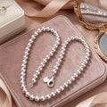 Fashion Jewelry 925 Sterling Silver 6MM Gorgeous Beads Chain Necklace for Women Men Party Wedding Holiday Gifts Qme 50cm 20inches
