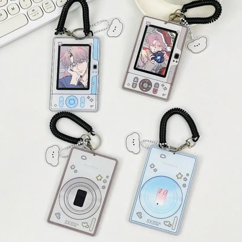 Cute Camera Shaped Clear Photocard Holder Acrylic Material Coil Qme