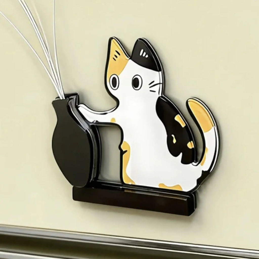 Cat Whisker Fridge Magnet Decorative Acrylic Cute Wide Opening Cat Whiskers Storage Container for Refrigerators Washing Machines Qme