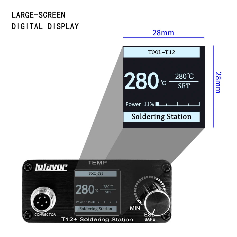 T12 75W Digital Soldering Iron Stationtips Welding Rework Station Qme