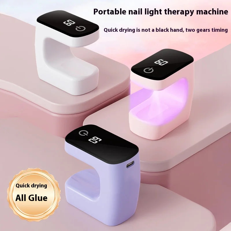 USB Nail Drying Lamp New Mini Rechargeable Timed Display UV LED Lamp Quick Drying For Gel Nail Polish Dryer Home Travel Use Qme