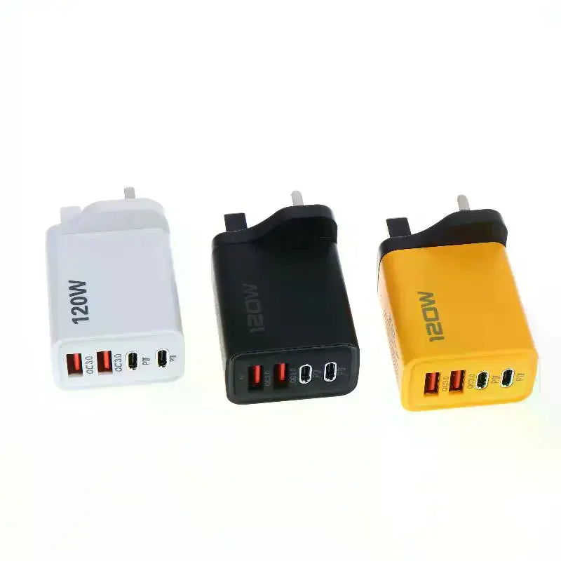 USB C 4 Port 120W Fast Charger Station Wall Adapter PD QC30 Qme