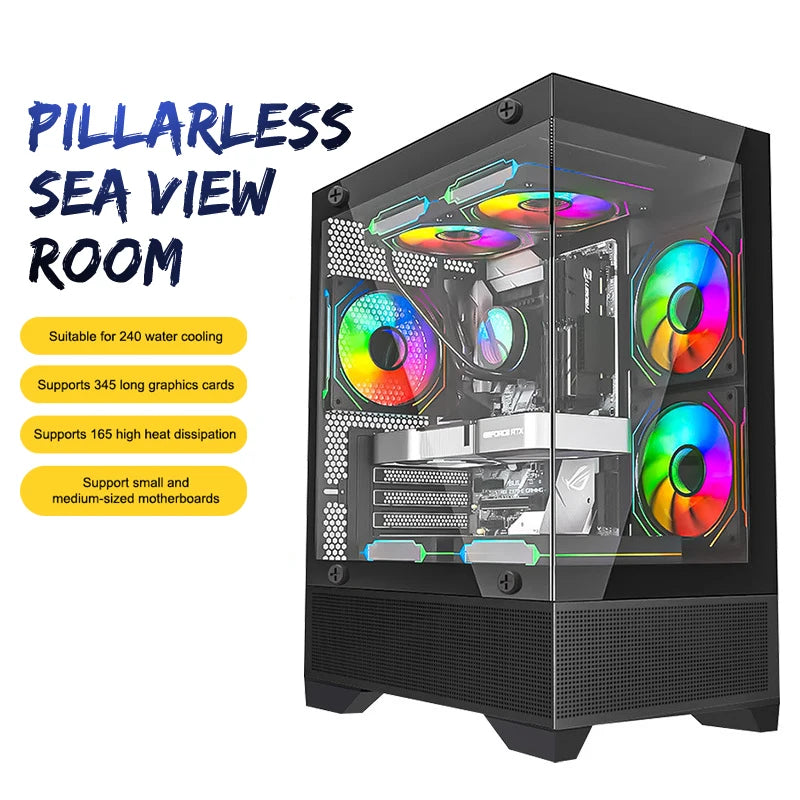 Mini Gaming Computer Case M-ATX ITX Seaview Room 270 Full View Qme Default Title