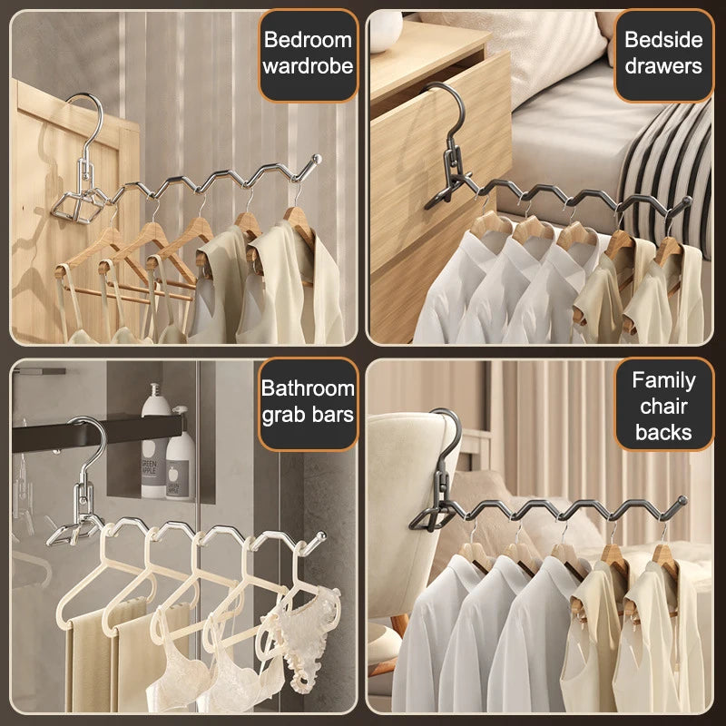 Foldable Clothes Hanger Travel Hotel Wardrobe Drawer Door Mounted Qme