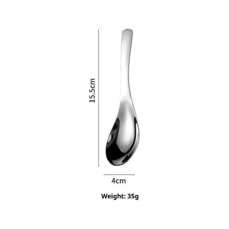 304 Stainless Steel Serving Spoons Rust-resistant Long Handle Easy Qme Silver M