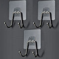 3pcs Large Adhesive Dual Hooks, Perfect for Hanging Items. These Heavy-Duty Hooks Can Support Up to 33 Lbs And Are, Qme 3pcs