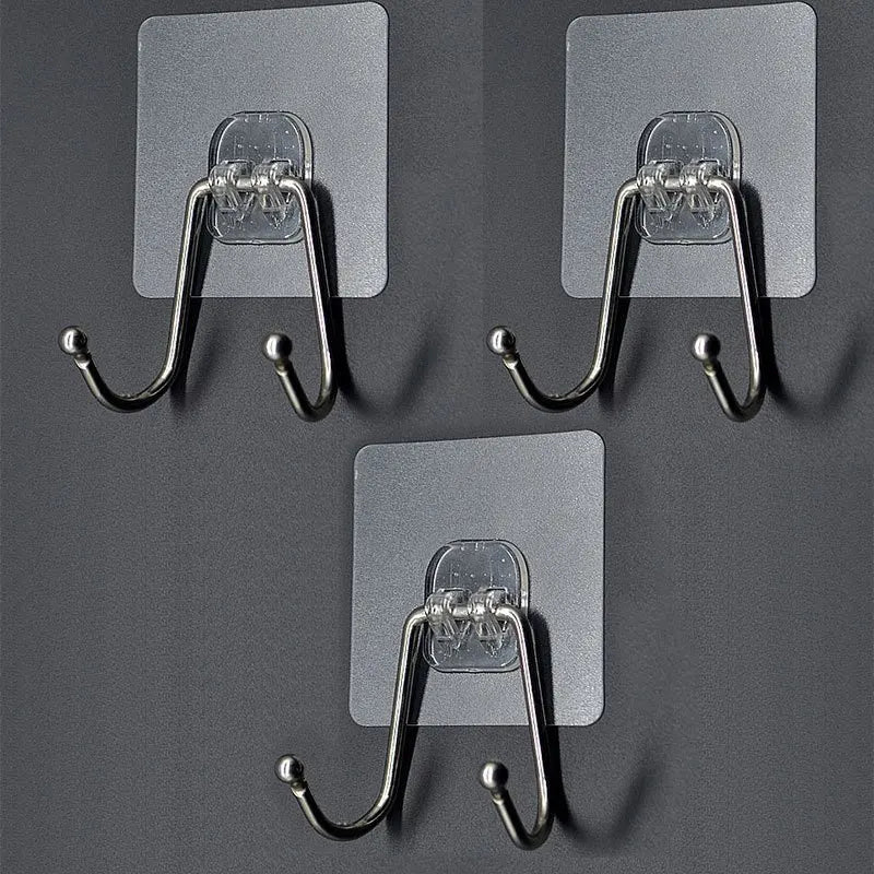 3pcs Large Adhesive Dual Hooks, Perfect for Hanging Items. These Heavy-Duty Hooks Can Support Up to 33 Lbs And Are, Qme 3pcs