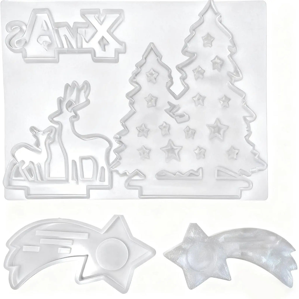 Christmas Silicone Molds Easy Release Flexible Casting Moulds Christmas Tea Light Candle Holder Silicone Molds For Wax Plaster Qme