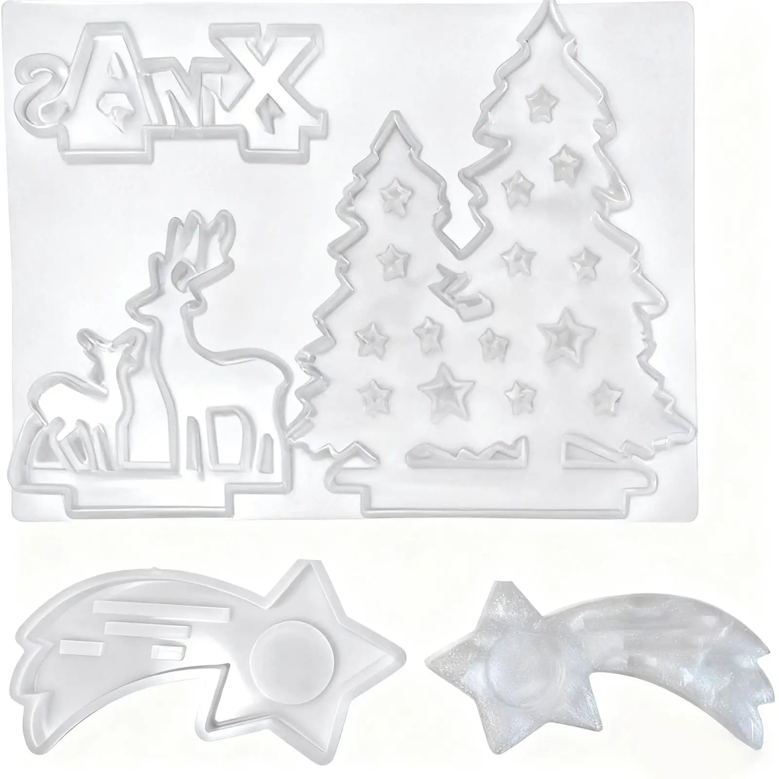 Christmas Silicone Molds Easy Release Flexible Casting Moulds Christmas Tea Light Candle Holder Silicone Molds For Wax Plaster Qme