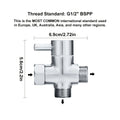 Bathroom Faucet Additions for a 3-Way G1/2 Shower Diverter Qme Silvery