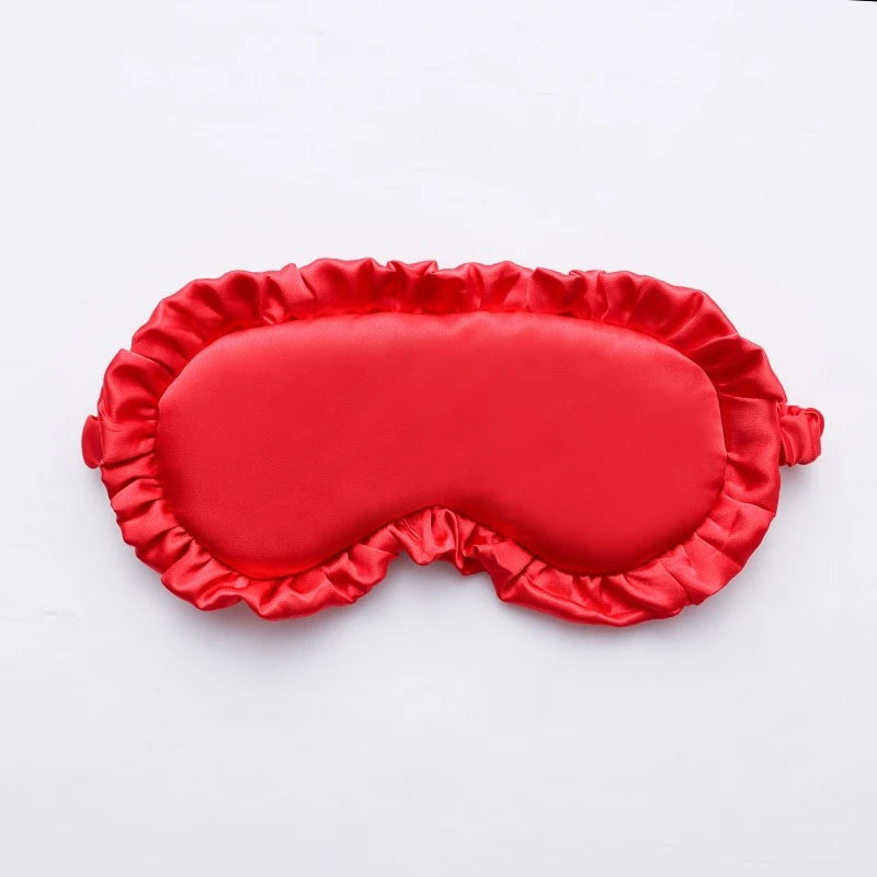 Silk Ruffle Sleep Eye Mask Protection Travel Soft Sleeping Shading Qme RD