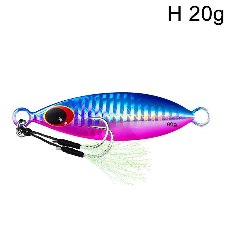 Metal Jig Spoon Lure Artificial Bait Shore Slow Jigging Hard Bass Qme H 20g