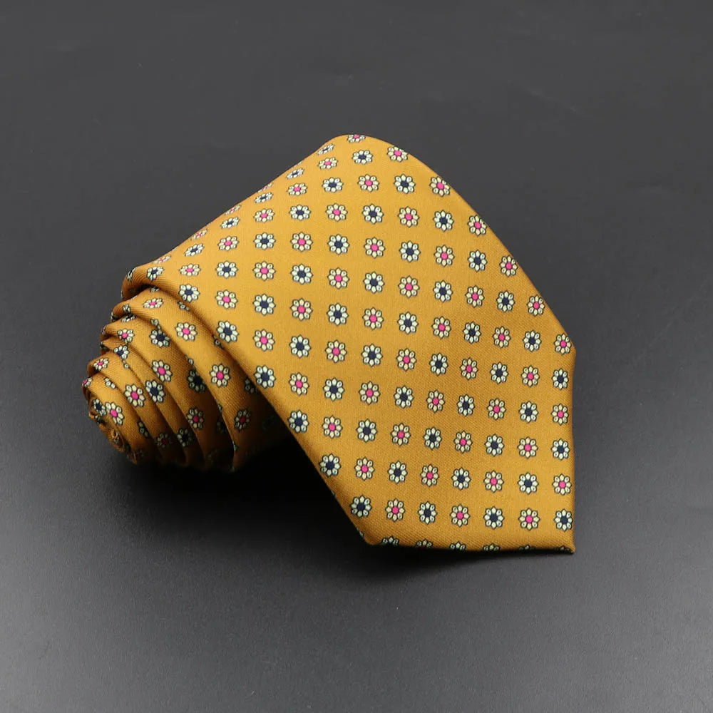 Men's Fashion Silk Tie Soft Novelty Necktie Blue Green Orange Ties Qme 3
