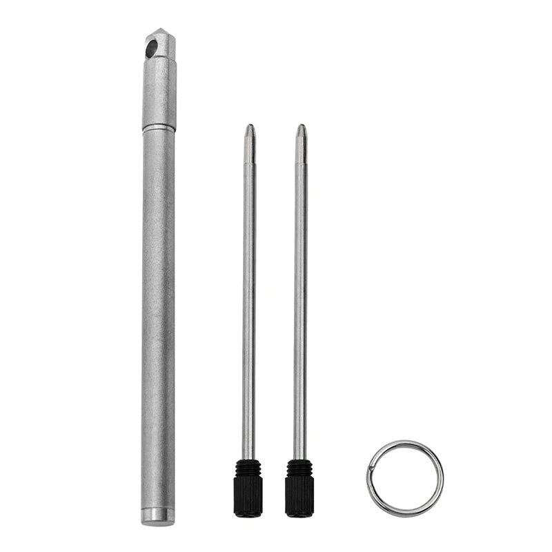 Miniature Titanium Ballpoint Pen EDC Gadget Keychain Outdoor Qme