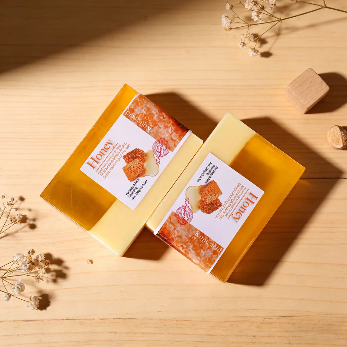 Two Tone Honey Goat Milk Handmade Soap Cleansing Essential Oil Qme
