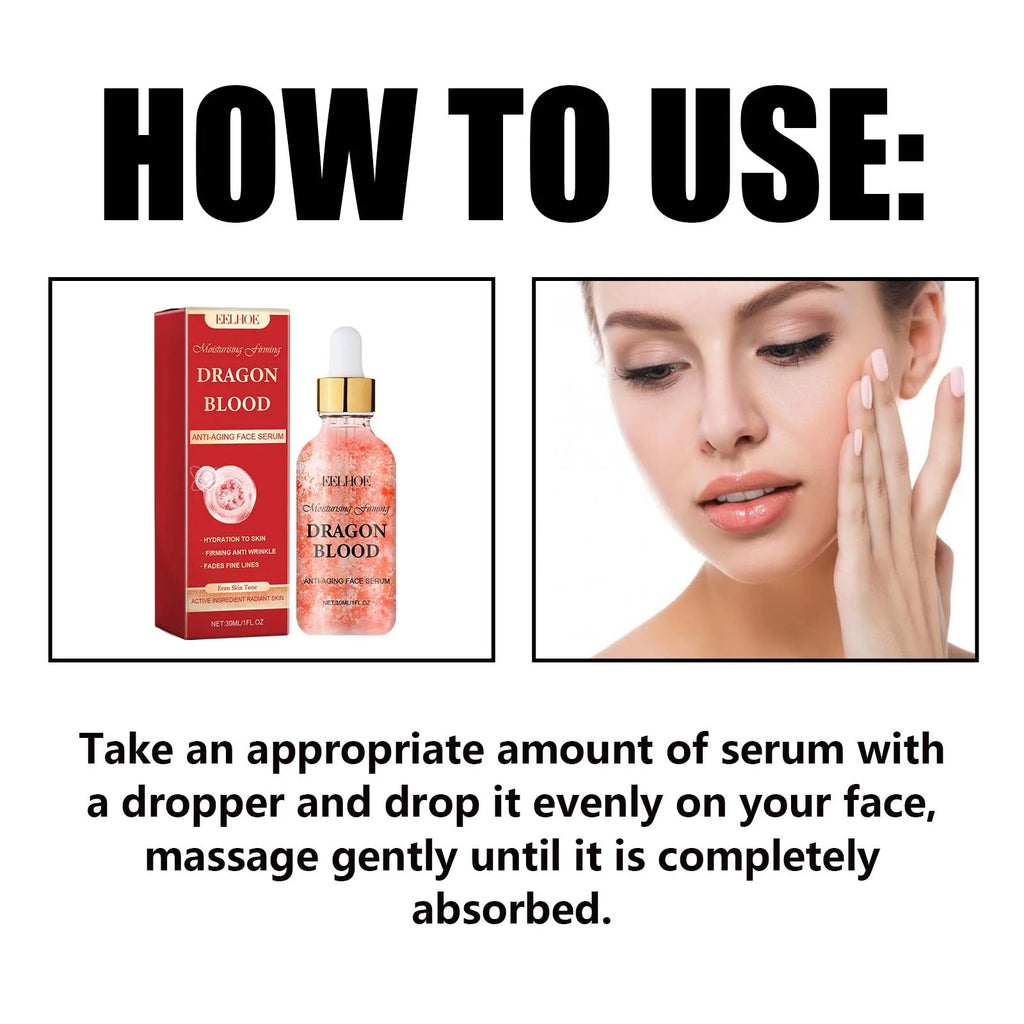 Dragon Blood Facial Serum Fade Fine Lines Lifting Firming Smooth Nourishing Brighten Face Skin Rejuvenation Essence Moisturizing Qme