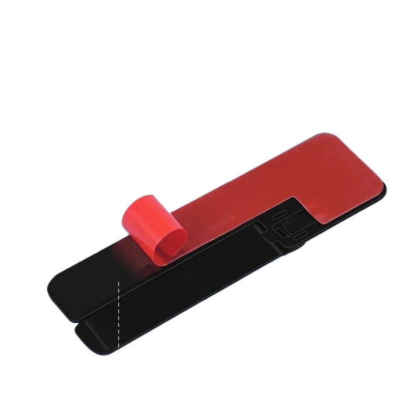 Portable Mobile Phone Desktop Holder Invisible Back Sticker Support Qme black