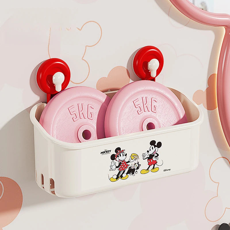 Mickey Dopamine Suction Cup Shelf for Walls—No Drilling Required—Heavy-Duty, Drainable Storage Box for Bathroom Walls Qme