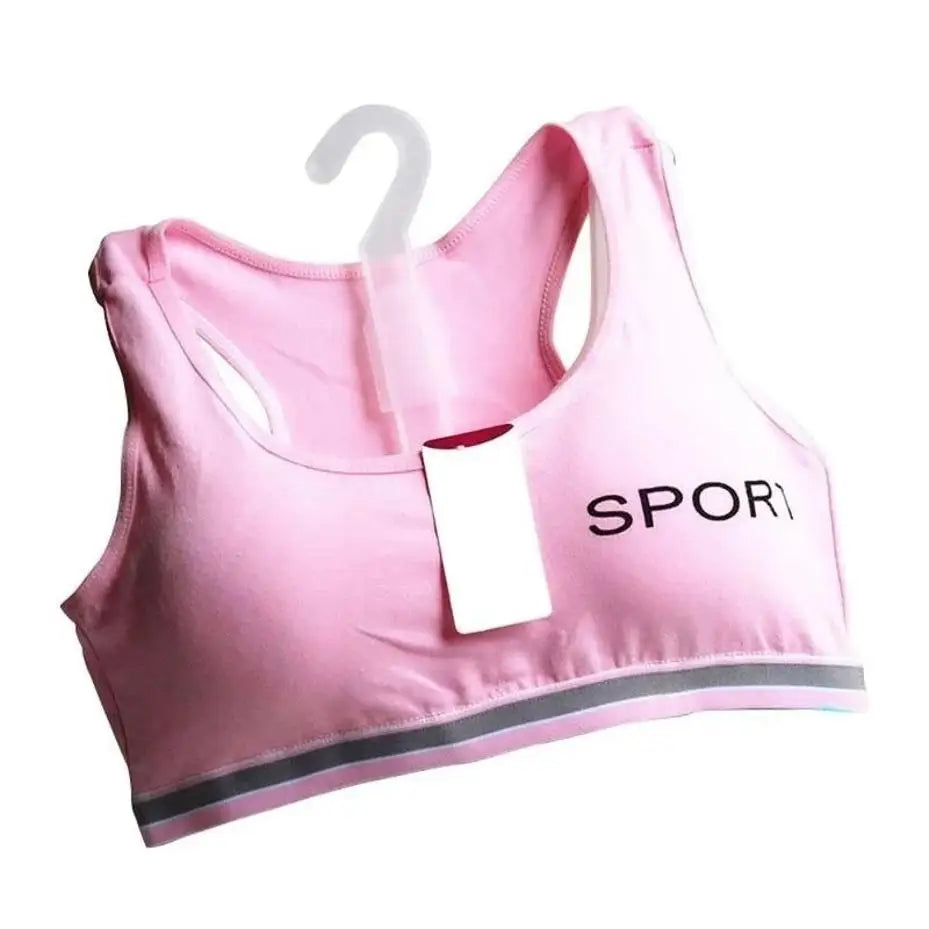 Teen Sports Bra Comfortable Seamless Padded Bralette Girls Women Gym Qme
