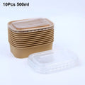 Disposable Lunch Box Kraft Paper Square Fast Food Packing Boxes Bowls Qme A