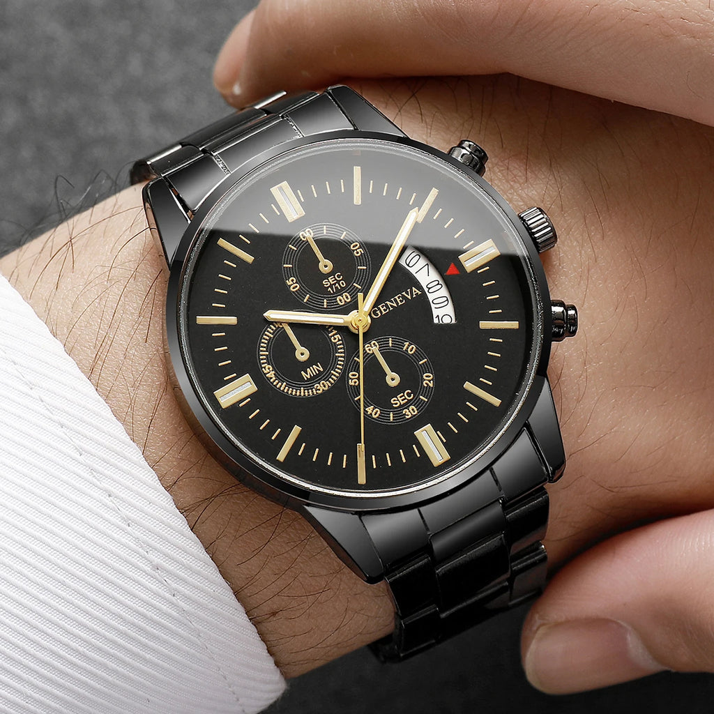 Moda masculina relógios de negócios calendário luxo relógio de quartzo para homem relógio relogio masculino montre homme Qme
