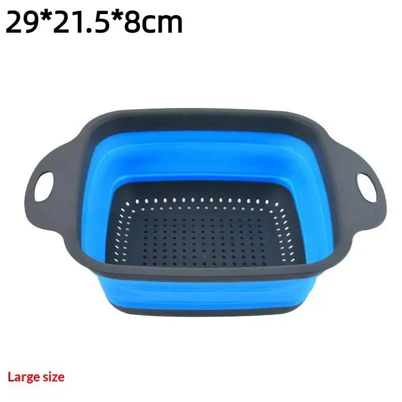 Silicone Folding Drainer Basket Fruit Vegetable Foldable Colander Qme A6