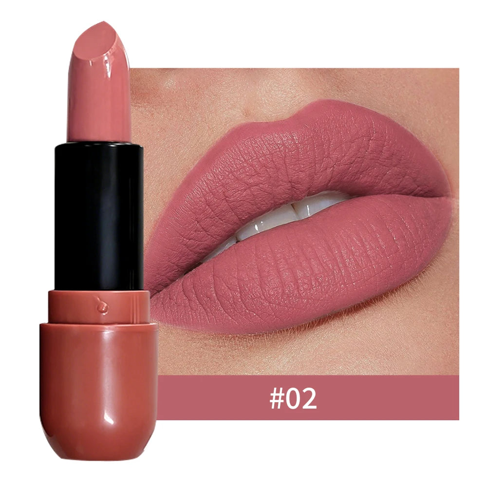 Soft Velvet Matte Lipstick Waterproof Lip Tint Rich Payoff Long Qme 02