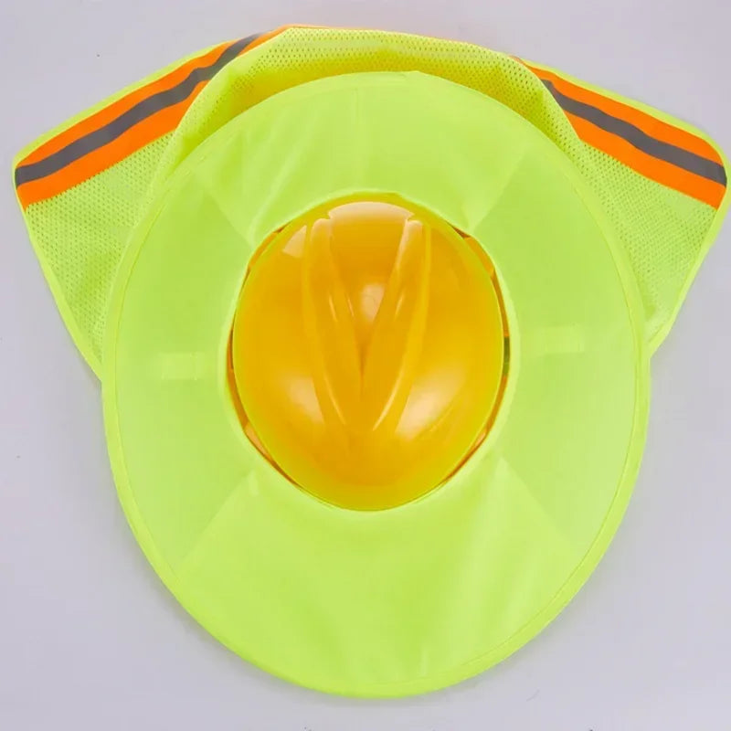 Summer practical mesh safety helmet cover with reflective stripe, neck cover, and sun visor Qme