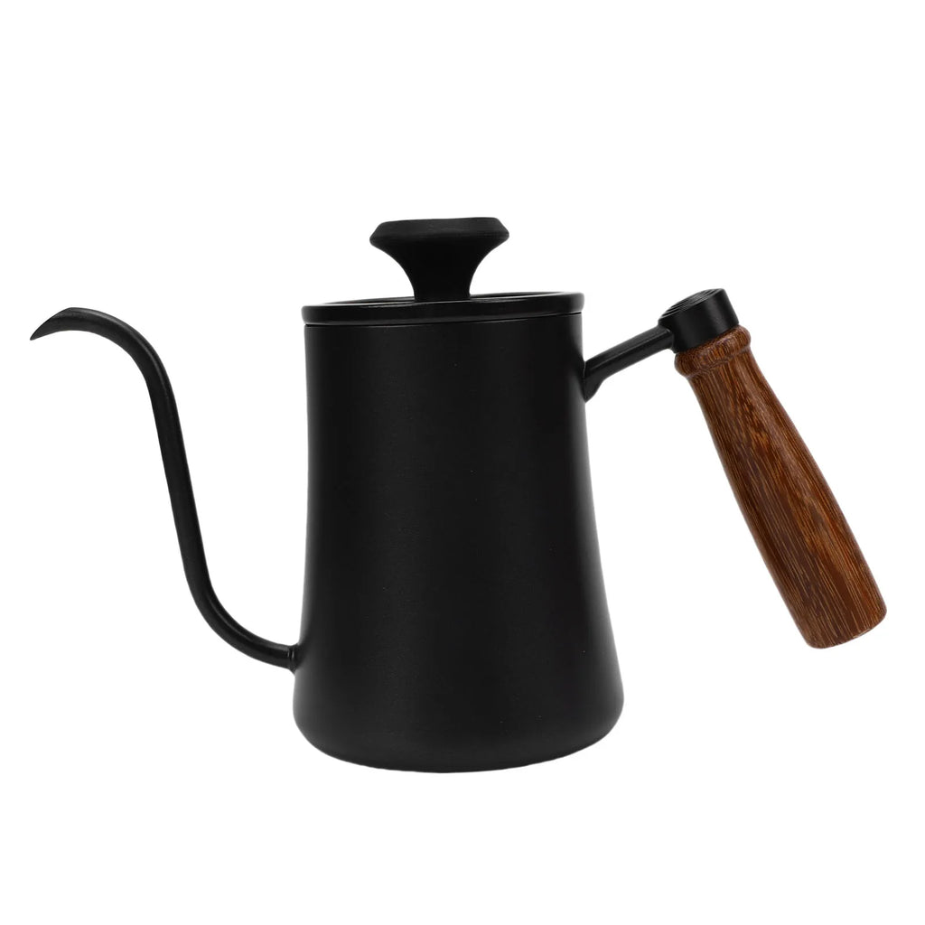 500ml Tea Kettle with Thermometer 304 Stainless Steel Gooseneck Kettle Pour Over Coffee Pot Home Kitchen Water Boiler with Scale Qme black