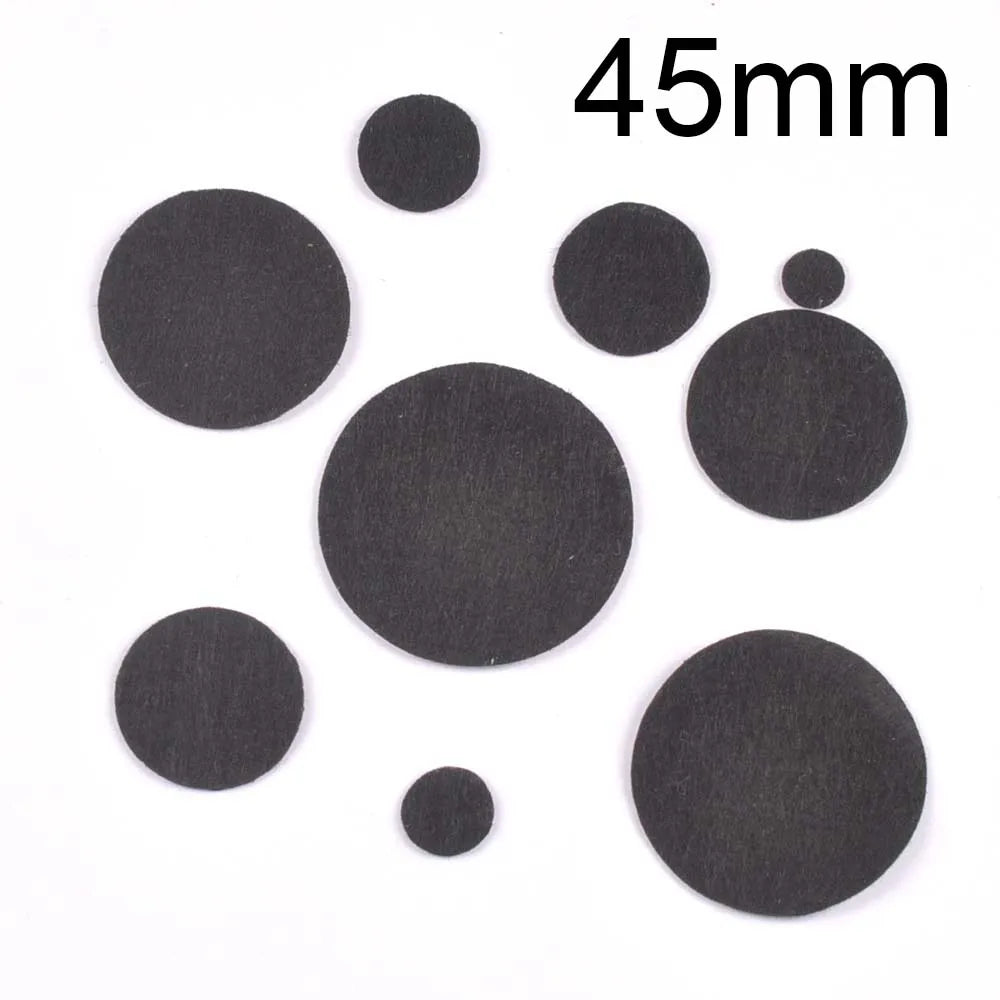 200Pcs Black White Round Felt Patches Apparel Appliques DIY Sew-On Clothes Decor Handmade Crafts Sewing Fabric Accessory 10-50mm Qme Black-45mm