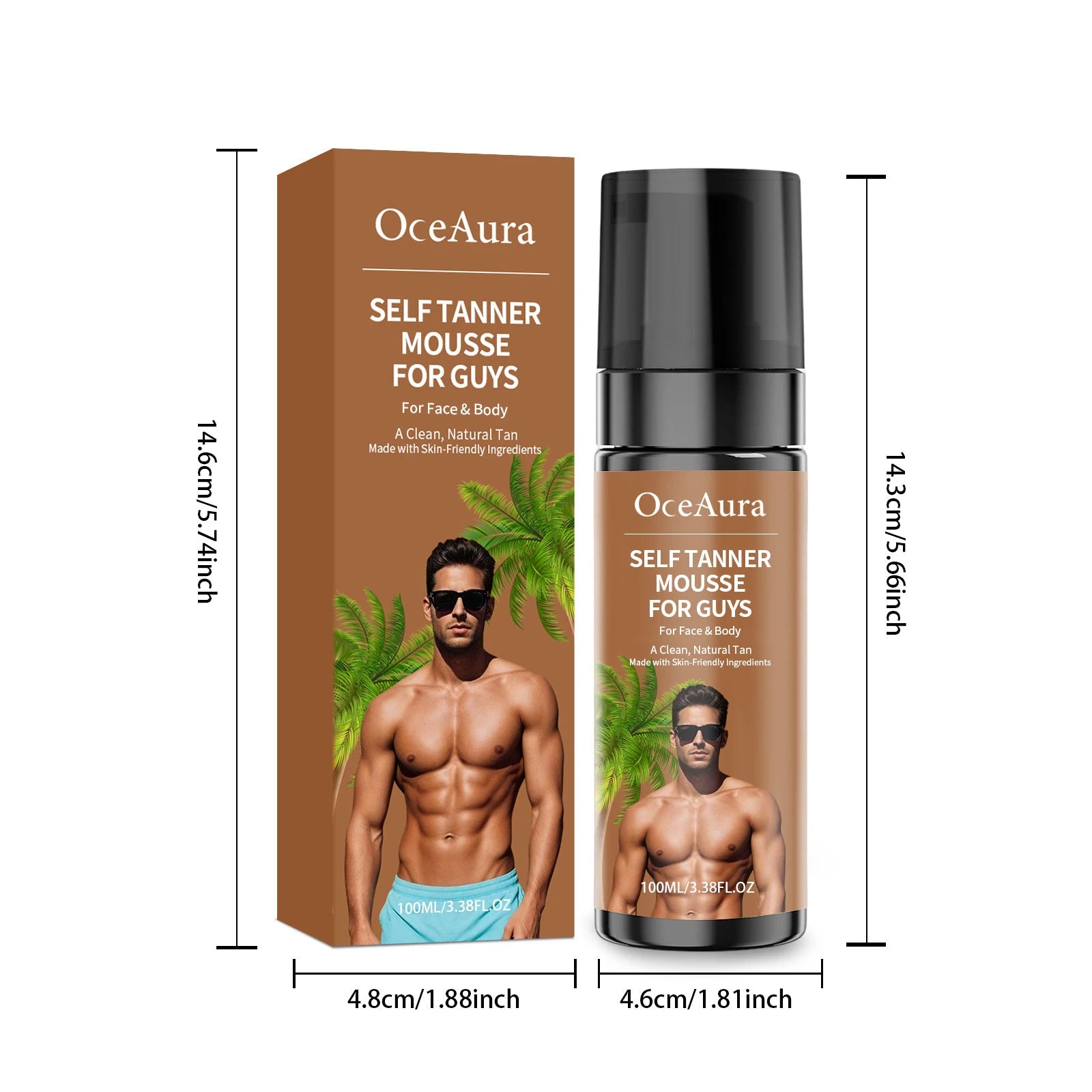 Self Tanner Mousse Natural Sunless Tanning Foam Streak-Free Quick-Drying Gradual Tan Hydrating Beautiful Tan Finish Body Care Qme 100ml Boxed
