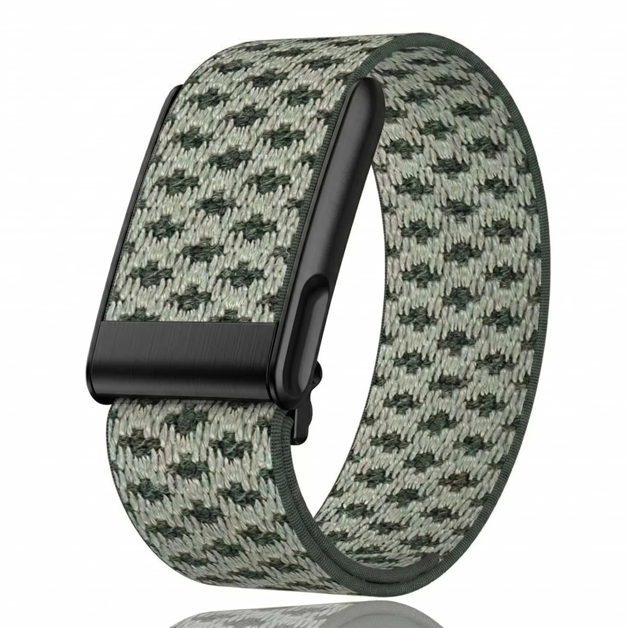 Suitable for Whoop 5.0/5.0MG Casual Nylon Sports Wristband Strap Cashmere Wool Elastic Replacement Wristband With Metal Frame Qme Olive-5.0MG