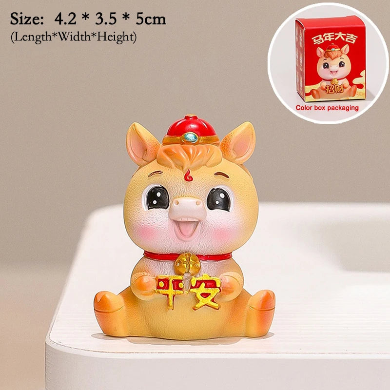 2026 Cute Year Horse Ornament Lucky Toy DIY Desktop Decoration Car