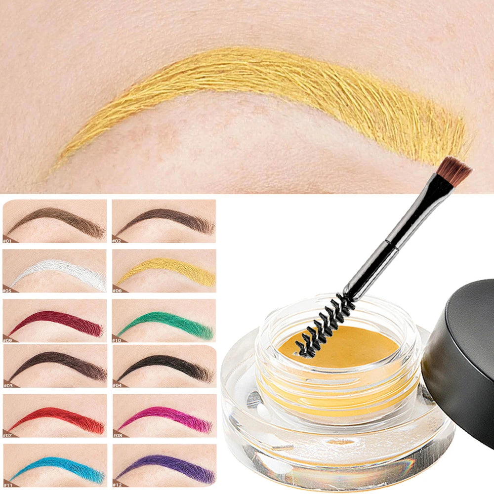 Matte Golded Eyebrow Enhancer Dye Gel Tint Set Waterproof Colour Quick Dry Dyeing Brow Tattoo Tinted Cream Brow Makeup Cosmetic Qme