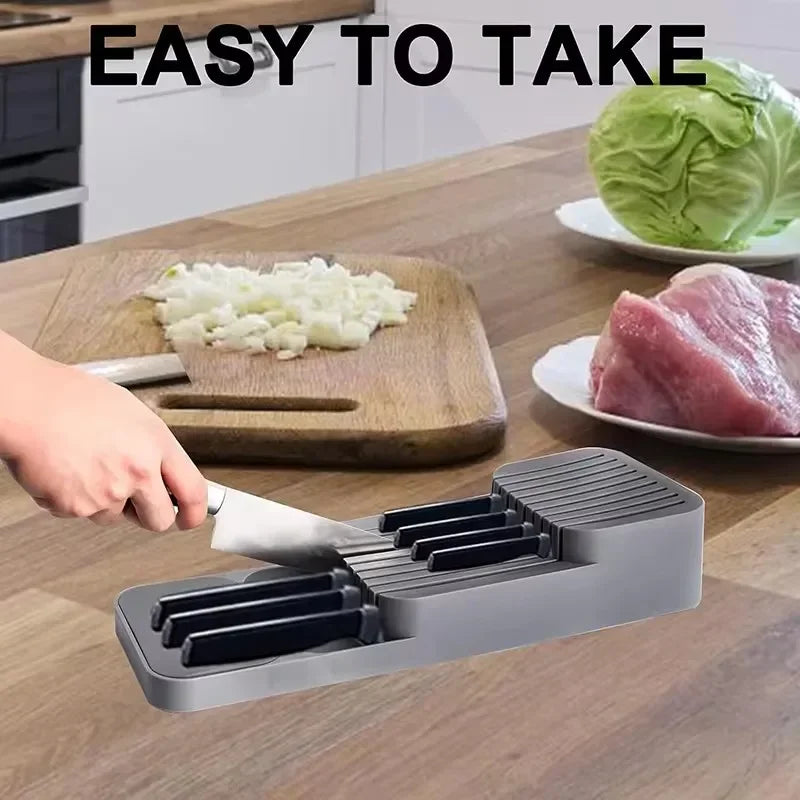 Knife Holder Tableware Organizer Container Knives Block Rack Kitchen Qme